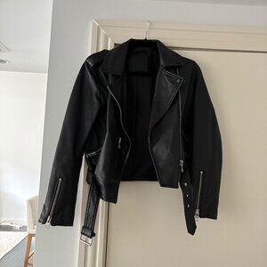 Allsaints Black Biker Leather Jacket